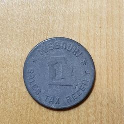 Antique Missouri Sales Tax Receipt Token.  Back during a time when one US Cent was actually w