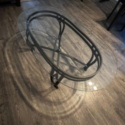 Glass Oval Coffee Table 