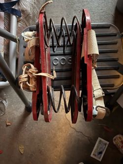 Vintage Metal Spring Shoe Stilts Pair