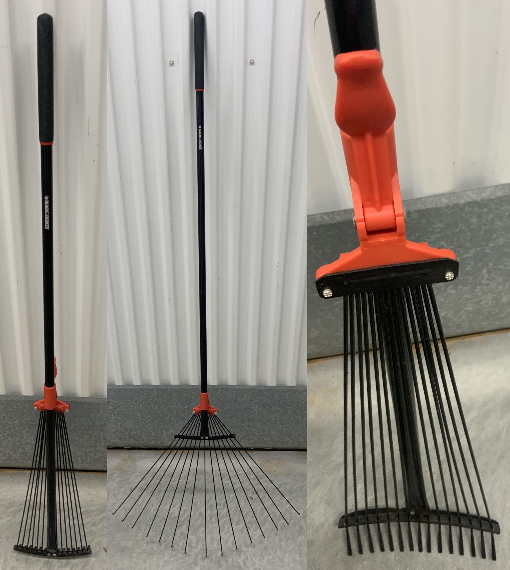 🔥 1 BLACK & DECKER Retractable Metal Leaf Rake Long Handle, Heavy Duty Expandable Head 8-17"... Value $27