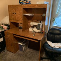 Hardwood Desk With Chair
