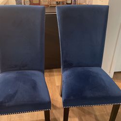 Two royal blue chairs