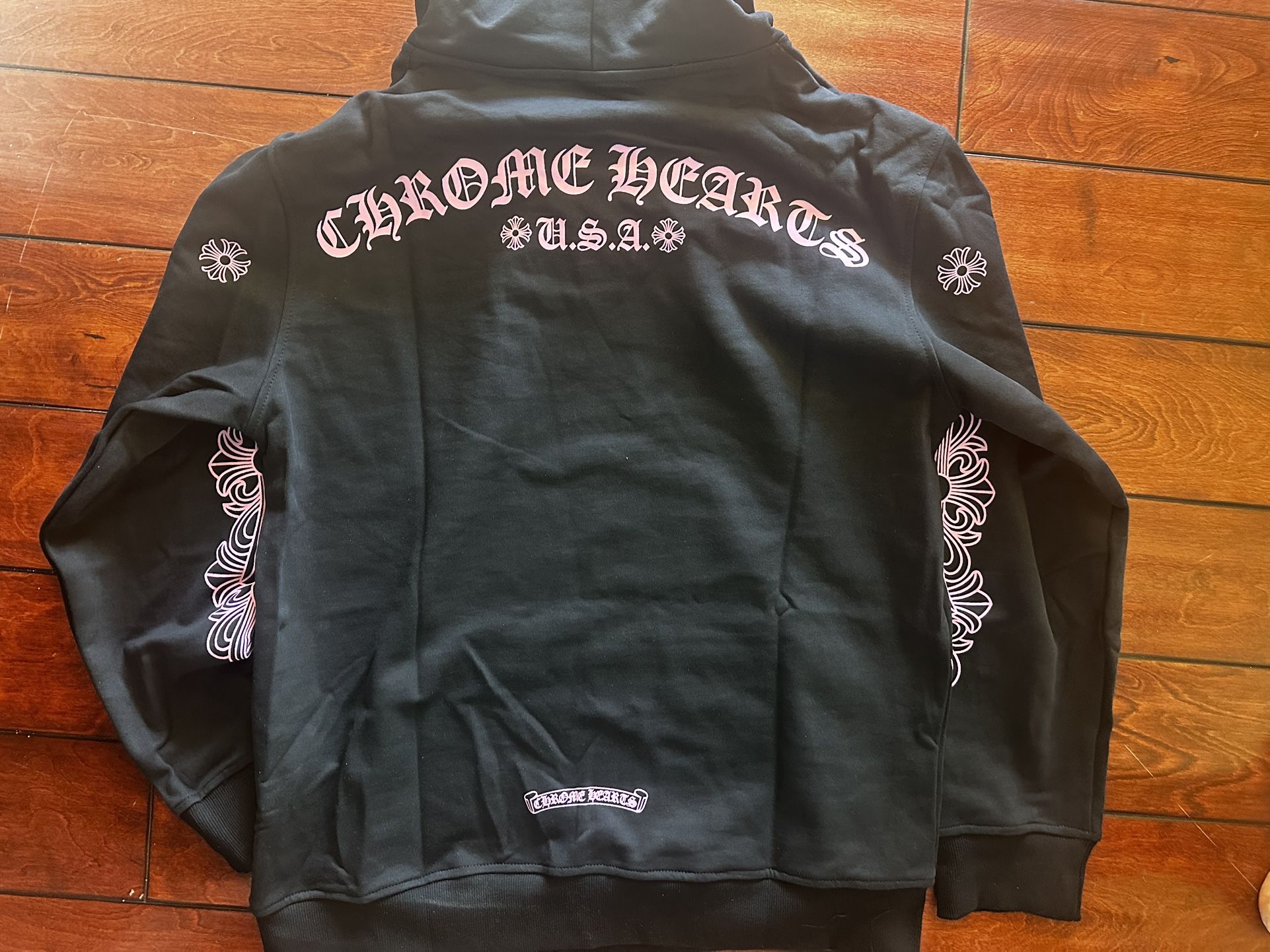 Black Chrome Hearts Hoodie W Pink Designs
