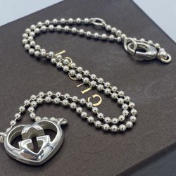 Sterling Silver Brand New Gucci Necklace Including Pouch And Box Please Check My Other Listings 