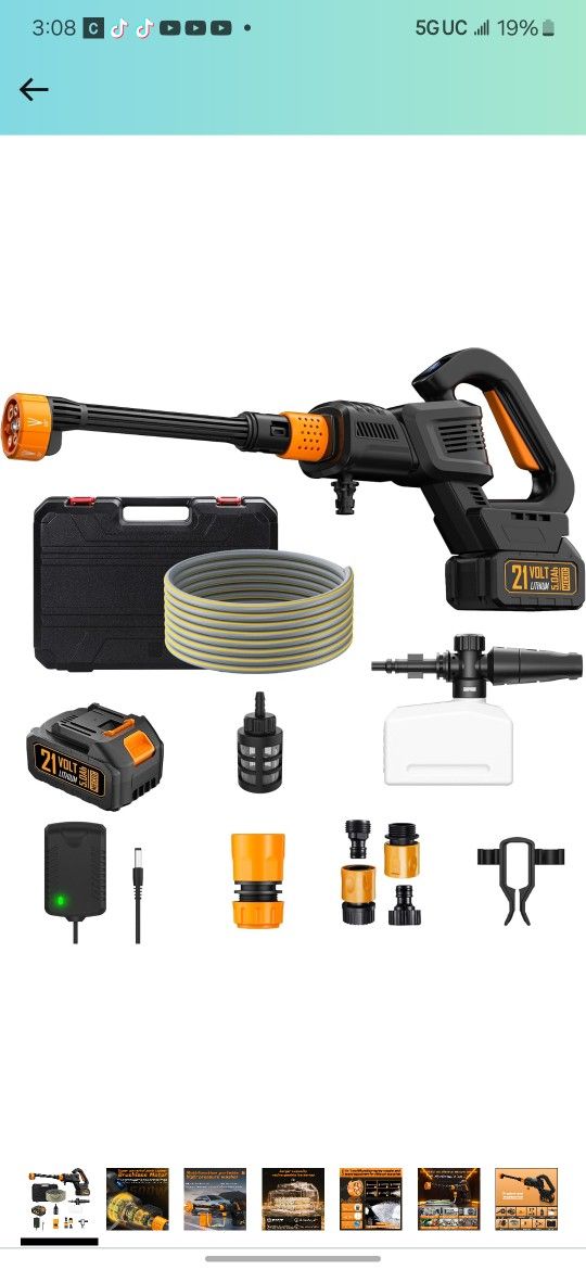 Mecoc Cordless Pressure Washer 970 Psi