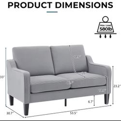 Light Gray Loveseat – Clean & Comfortable
