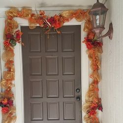 Fall decoration 18' long Garland and Wreath 