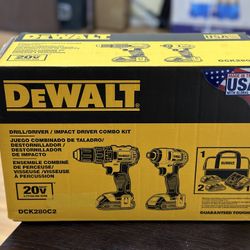 DEWALT DCK280C2 20V MAX Lithium-Ion Compact Drill Combo Kit NIB LOOK!!