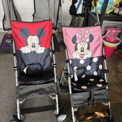 Mickey And mini Strollers With Umbrella Tops 