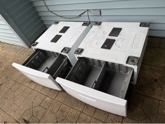Pair Samsung Washer & Drier Pedestal Stands Drawers Laundry Full Size WE357AOW