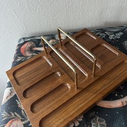 Walnut Wood Valet Tray/Dresser Caddy