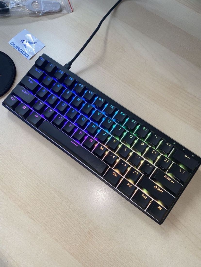 Durgod Venus Aluminum 60% w/ Cherry Red Switches Mechanical Keyboard