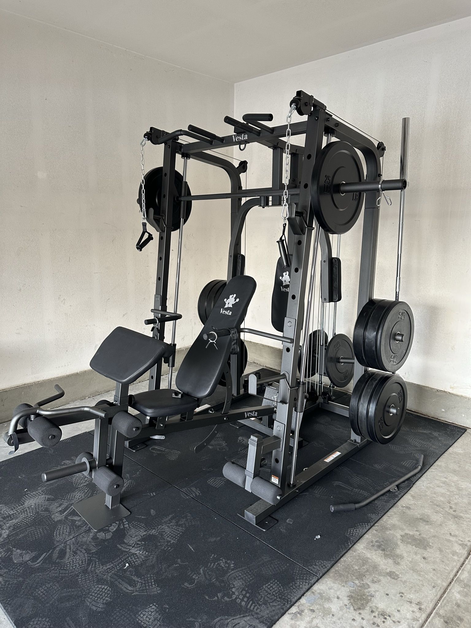Smith Machine SM1001/FID Adj Bench/Gym Equipment/Fitness/Squat Rack/‼️⭕️WEIGHTS AND OLYMPIC BARBELL SOLD INDIVIDUALLY ⭕️‼️FREE DELIVERY🚚
