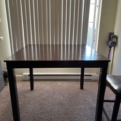 Dining Table Set 4 Piece Solid Cherry Wood Counter Height Kitchen Table 