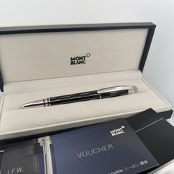 New Montblanc 104227 Starwalker Black Mystery White Star Capballpoint Pen With Box