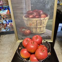 Apple picture 17 1/2 wide by 21 1/2 tall realistic apple in basket
