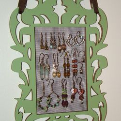 Earring Organizer Hanging Earring Holder Earring Display 'Miss Bombay' - $25

