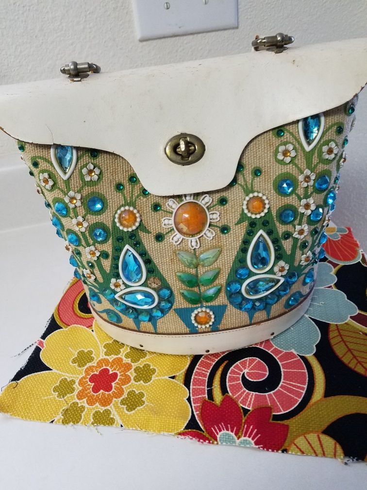 Antique pocketbook with rhinestones