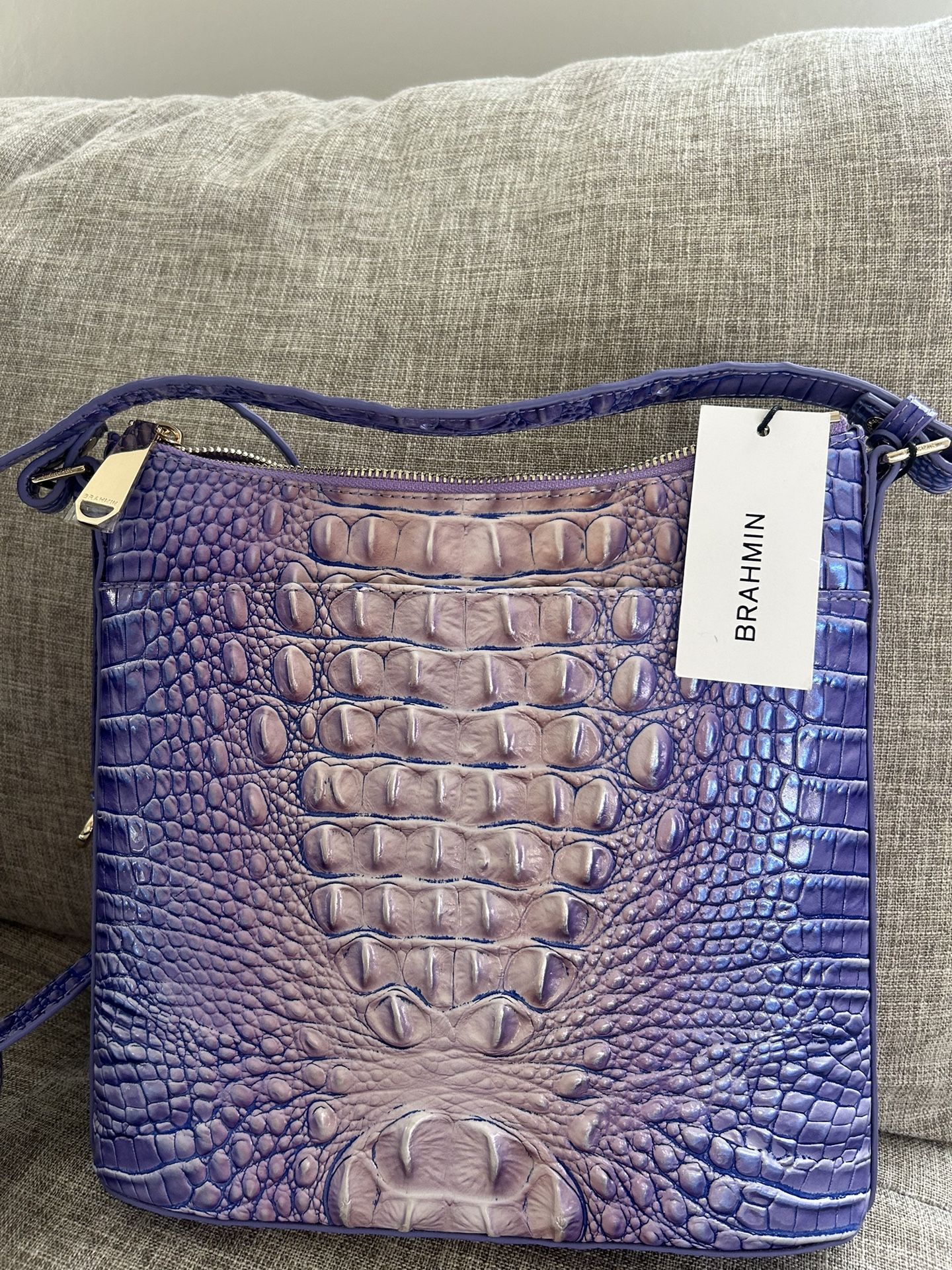 Brahmin Katie Melbourne Leather Satchel – Very Peri Ombré – New With Tags