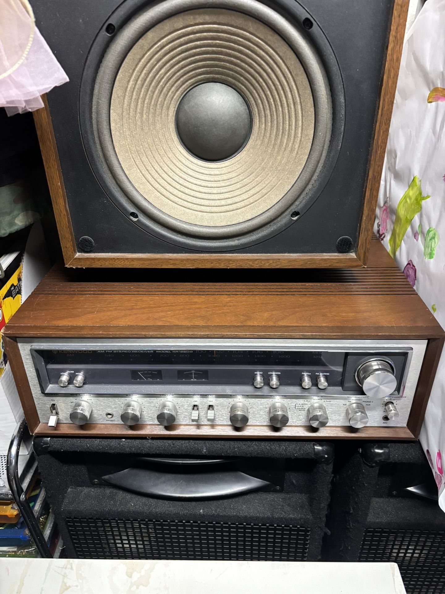 Vintage Kenwood KR-6600 Amplifier & Receiver Walnut Wood 
