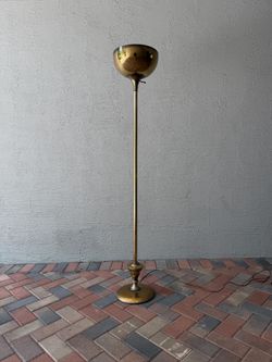Brass torchiere floor lamp