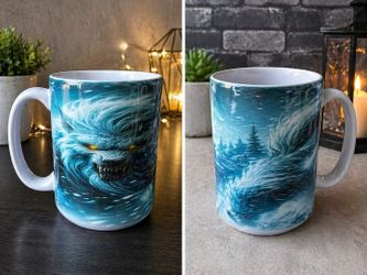 Winter Wolf Mug – Unique Fantasy Coffee Cup 🐺❄️