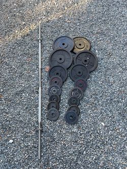 Weight Plates and Barbell