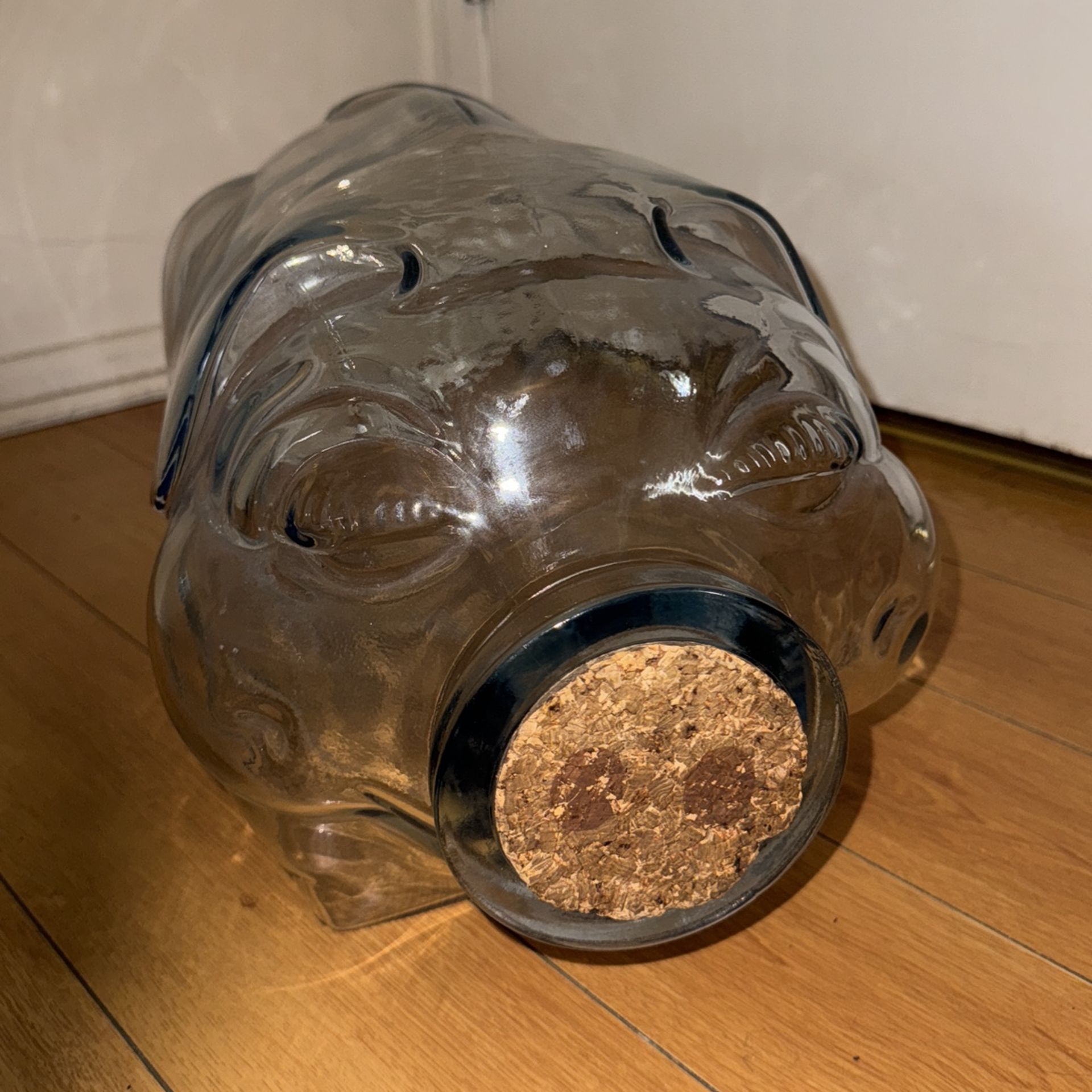 Vintage Large Libbey 5 Gallon Glass “This Little Pig Went To Market” Piggy Bank