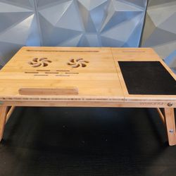 Bamboo Laptop & Tablet Cooling Table