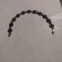 925 Silver Blue Evil Eye Bracelet Lent 7 3/4 Use