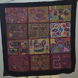 Mola Cloth Hanging, Size 50" X 50", Back Lined