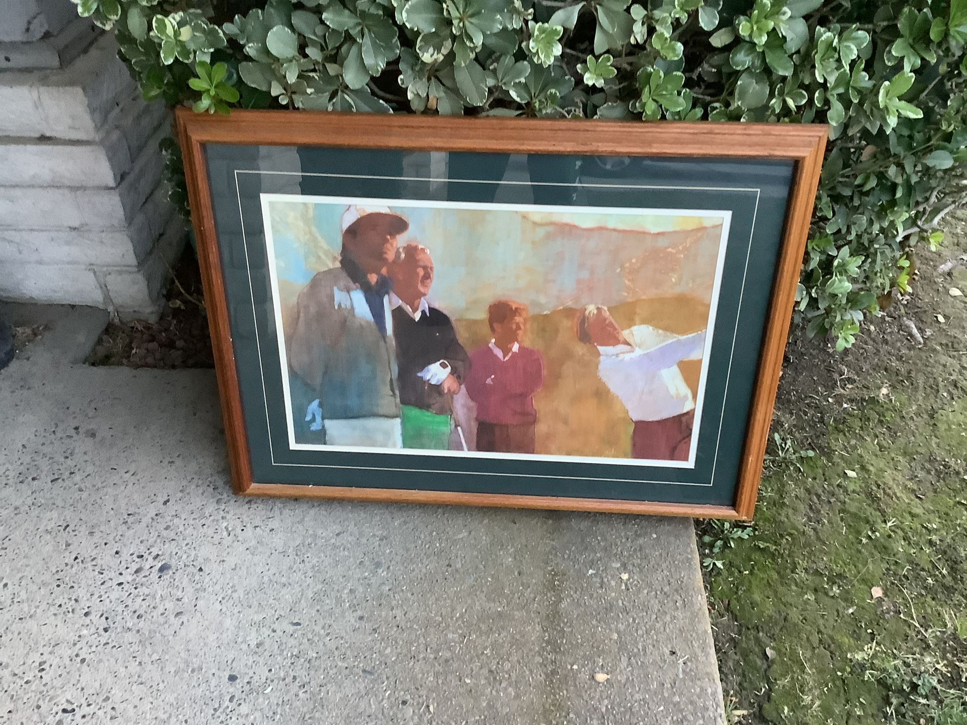 Golf Framed Artwork..pictured are Tom Watson, Lee Trevino., Arnold Palmer, and Jack Nicklaus…measures 34 1/2” X 26”