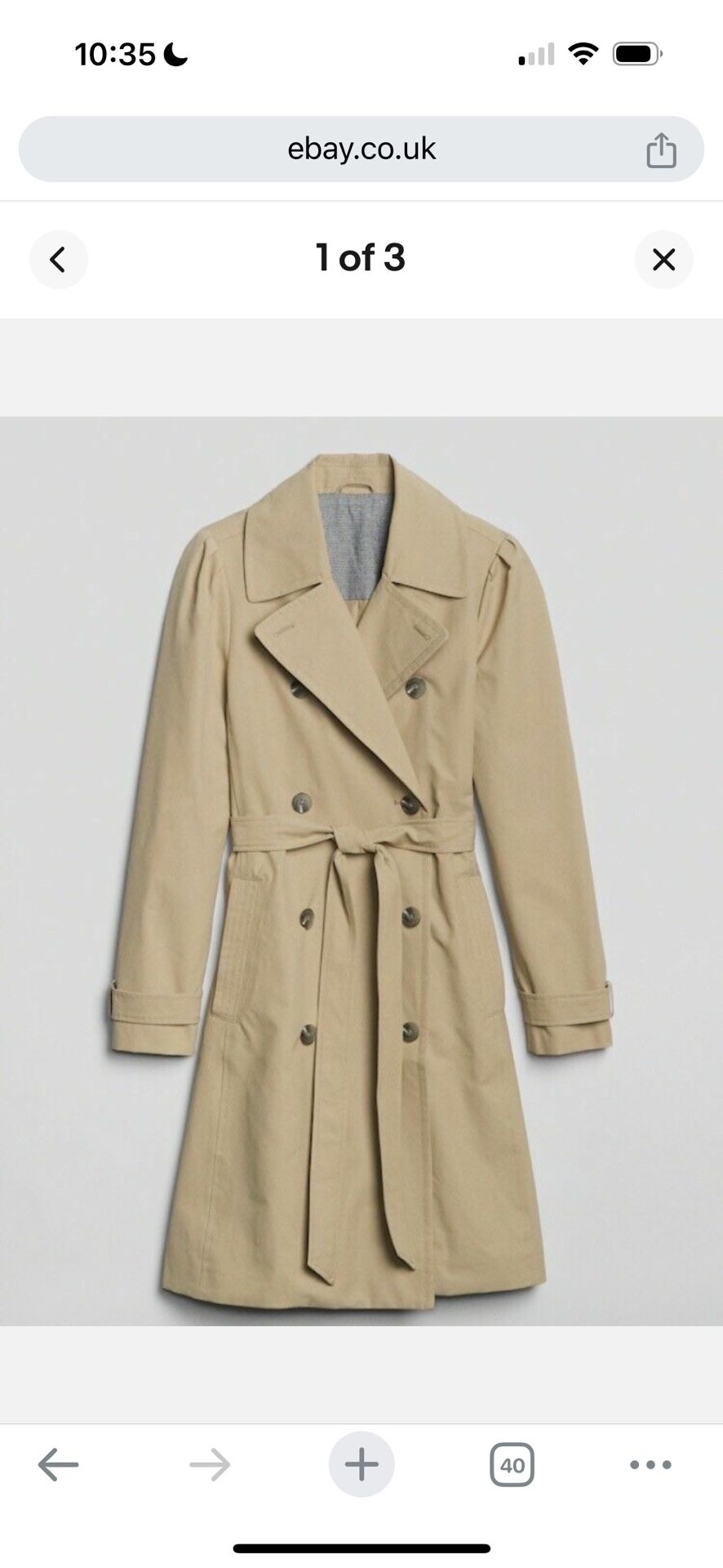 Gap Women Puff Sleeve  Trench Coat