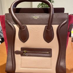 Micro Luggage Bag Brown Leather 