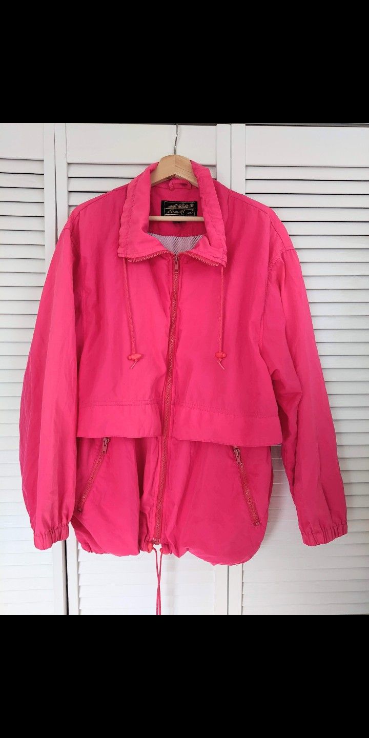 Vintage Eddie Bauer Women's Pink Wind Breaker Jacket