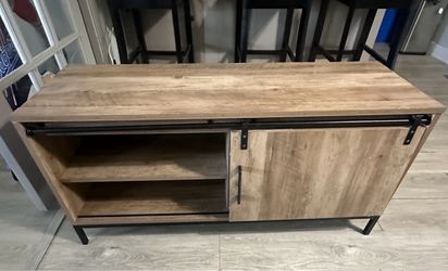 Sliding barn door tv stand