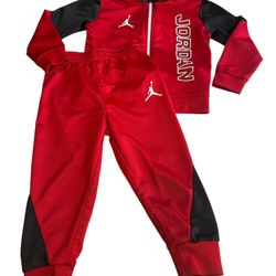 Jordan Red & Black Kids Tracksuit Set – Jacket & Pants 24M