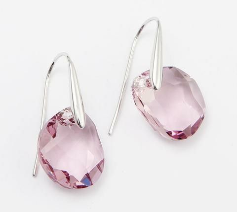 Swarovski Pink Rhodium Earrings