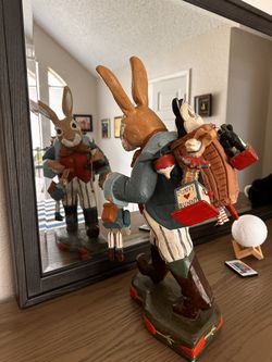 Vintage House Of Hatten Rabbit by Denise Calla 1995 Large 21" Easter Bunny Rabbit Handcrafted in Philippines Easter Decoration