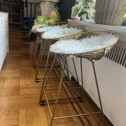 FOUR CosmoLiving Cosmopolitan Ellis 24" Metal Counter Height Bar Stool. 4 Available 