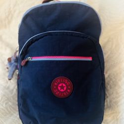 *NEW* KIPLING Seoul Mod Navy Backpack with Monkey keychain and Laptop Pocket