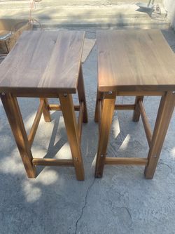 Solid Wood Saddle-Seat Counter Height Bar Stools