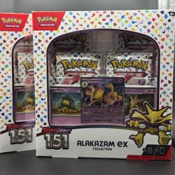 Pokémon 151 Alakazam ex Collection Box – New & Sealed | Lot of 2