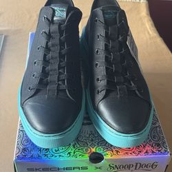 Skechers Men's 251032 Snoop One-OG Tela Black Aqua Slip-ins Casual Shoes Sz 11.5