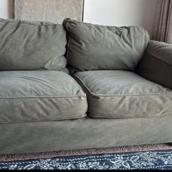 Green Loveseat Sofa (Corduroy) 