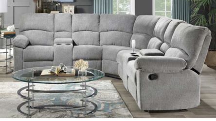 Grey Reclining Sectional