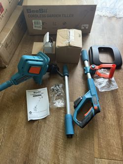 SEESII Electric Tiller for Gardening 300 RPM Rototiller Cordless