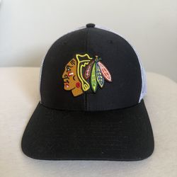 Chicago Blackhawks NHL '47 Brand Trucker Black Adjustable Snapback Mesh Hat