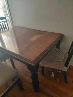 Wooden Table And 4 Tables