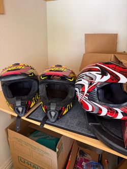 3 ATV / motorcycle helmets GC